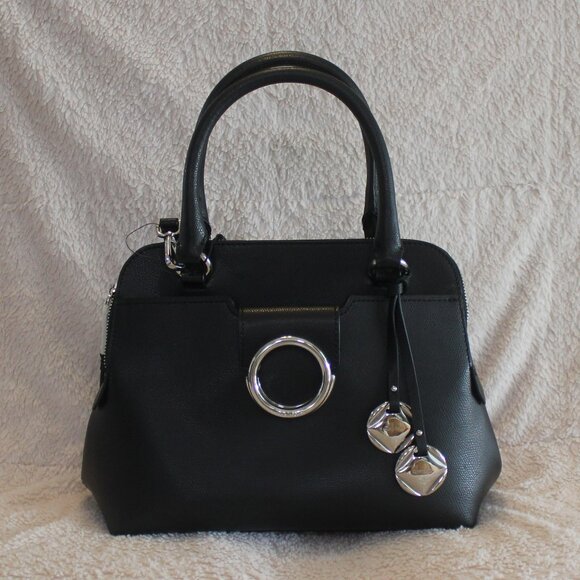 Calvin Klein Black Reese Top Handle Satchel - Picture 1 of 16